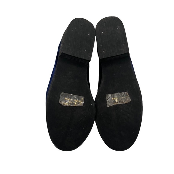 Ecote Blue Velvet Block Heel Back Zipper Ankle Boots Size 6 Women’s - Picture 8 of 8